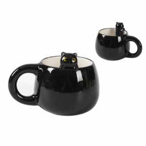 Tazza in ceramica con gatto nero